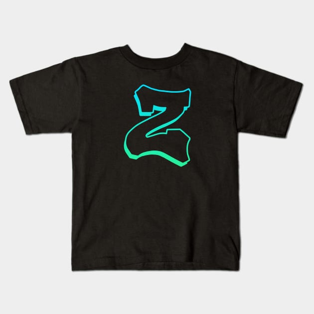Letter Z - Outline Kids T-Shirt by Dmitri